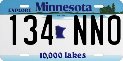 MN license plate 134NNO