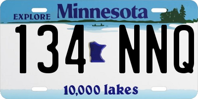 MN license plate 134NNQ