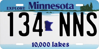 MN license plate 134NNS