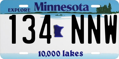 MN license plate 134NNW