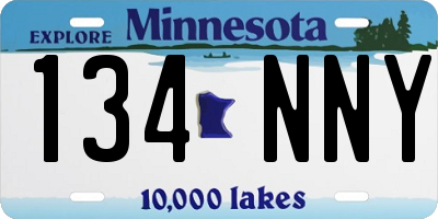 MN license plate 134NNY