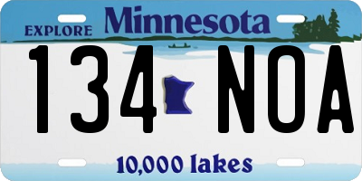 MN license plate 134NOA
