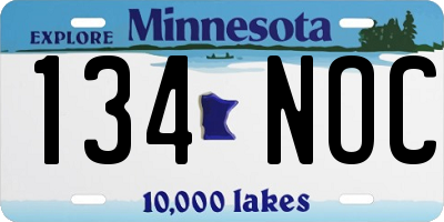 MN license plate 134NOC