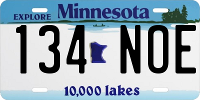 MN license plate 134NOE