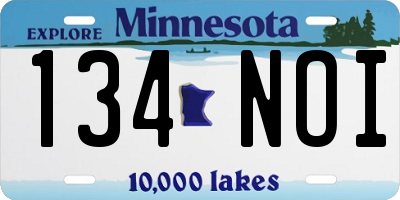 MN license plate 134NOI
