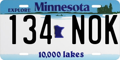 MN license plate 134NOK