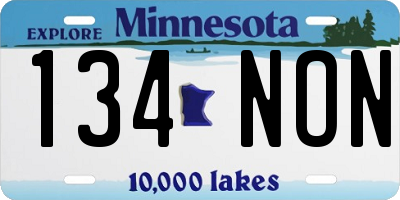 MN license plate 134NON