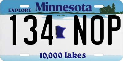 MN license plate 134NOP