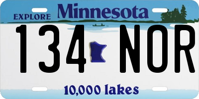 MN license plate 134NOR