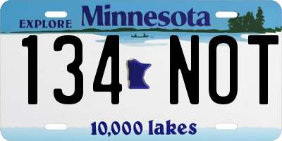 MN license plate 134NOT
