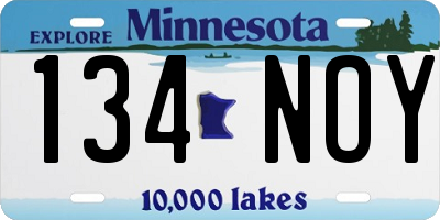 MN license plate 134NOY
