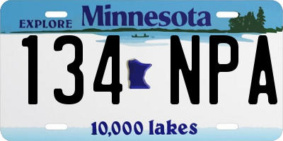 MN license plate 134NPA