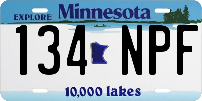 MN license plate 134NPF