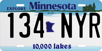 MN license plate 134NYR