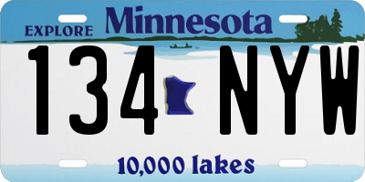 MN license plate 134NYW