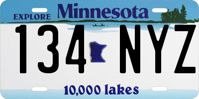 MN license plate 134NYZ
