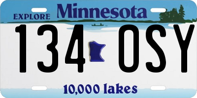 MN license plate 134OSY