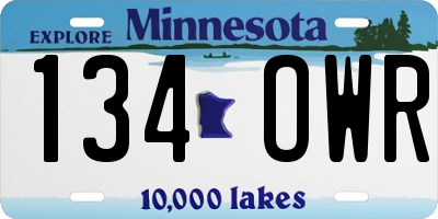 MN license plate 134OWR