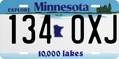 MN license plate 134OXJ