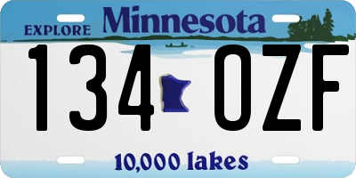 MN license plate 134OZF