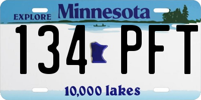 MN license plate 134PFT