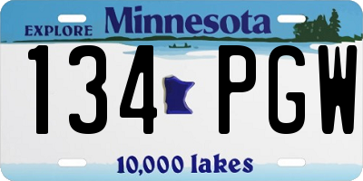 MN license plate 134PGW