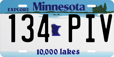 MN license plate 134PIV