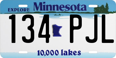 MN license plate 134PJL