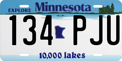 MN license plate 134PJU