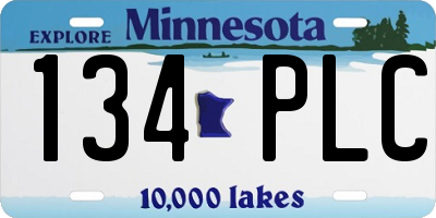 MN license plate 134PLC