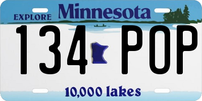MN license plate 134POP