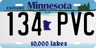 MN license plate 134PVC