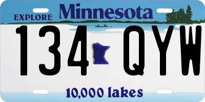 MN license plate 134QYW