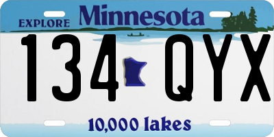 MN license plate 134QYX