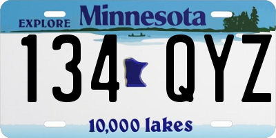 MN license plate 134QYZ