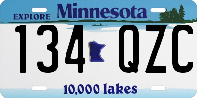 MN license plate 134QZC