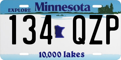 MN license plate 134QZP