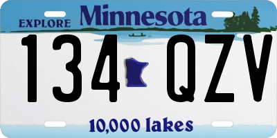 MN license plate 134QZV
