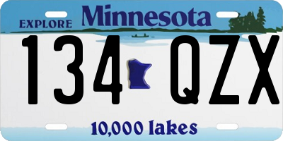 MN license plate 134QZX