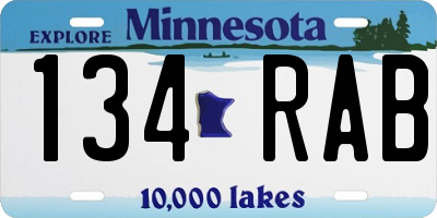 MN license plate 134RAB