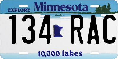 MN license plate 134RAC