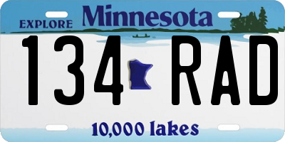 MN license plate 134RAD