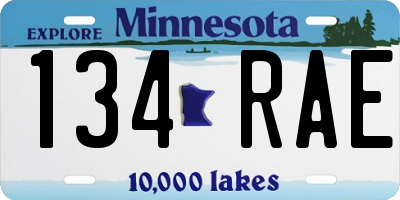 MN license plate 134RAE