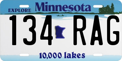 MN license plate 134RAG