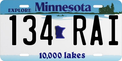 MN license plate 134RAI