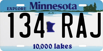 MN license plate 134RAJ