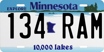 MN license plate 134RAM