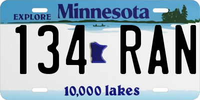 MN license plate 134RAN