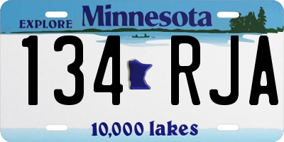 MN license plate 134RJA
