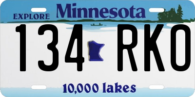 MN license plate 134RKO